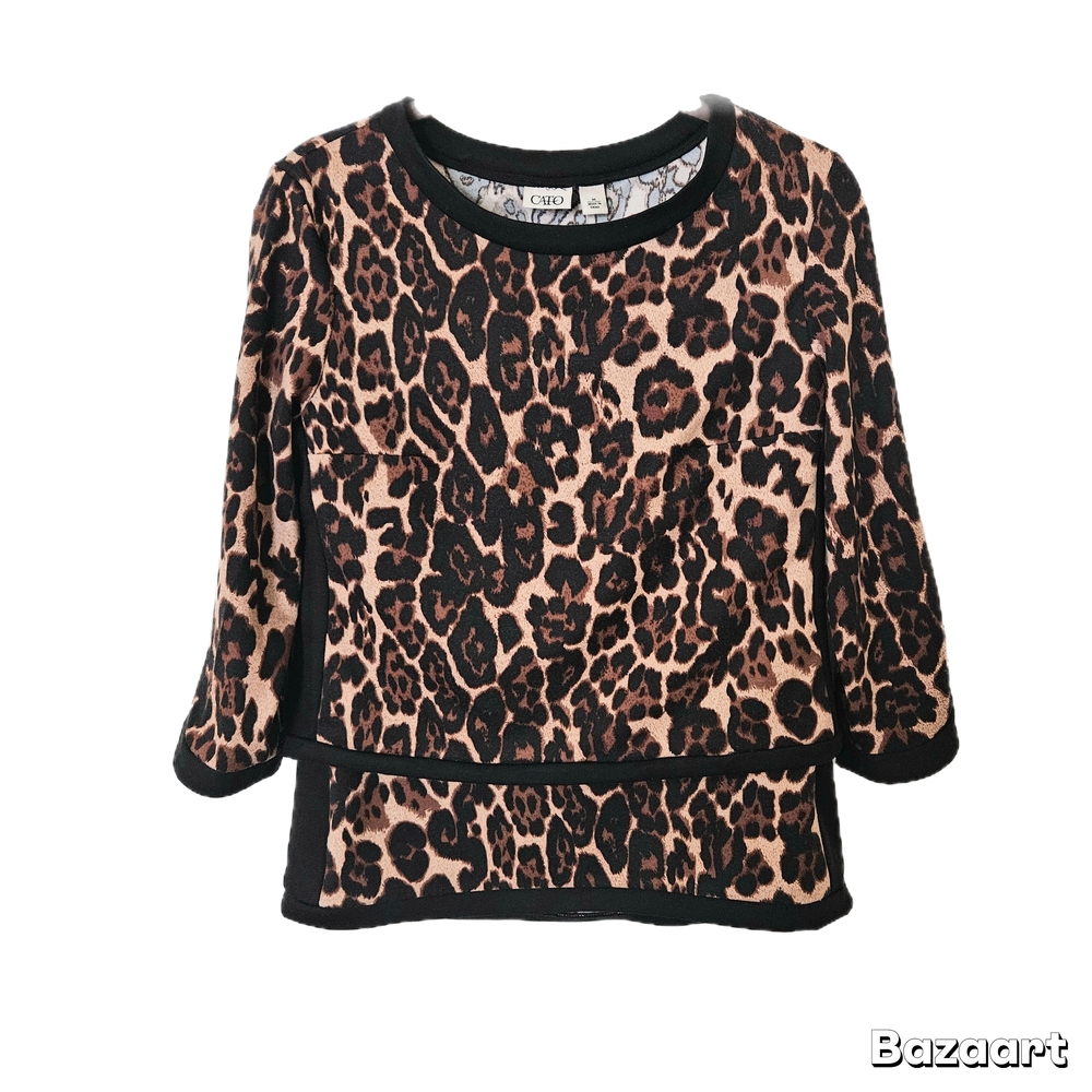 Cato Misses/Womens Leopard Cheetah Career Professional Office Print Skirt Set M